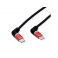 USB 2.0 kaapeli 360° rotaatiolla C - C, M/M, 60 W, punainen musta, 2 m