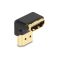 Delock HDMI uros-naaras kulmaliitin alaspäin 8K 60Hz metallinen