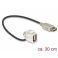Delock Keystone module USB 2.0 A female > USB 2.0 A female 110° with cable