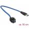Delock Keystone Module USB 3.0 A female 250° > USB 3.0 A male 0.5 m