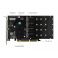PCI Express x8 / x16 kortti to 4 x sisäinen NVMe M.2 Key M