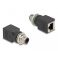 Delock M12 8-pin A-coded uros - RJ45 adapteri