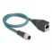 Delock M12 8-pin A-coded uros - RJ45 naaras 0,5 m