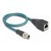 Delock M12 8-pin X-coded uros - RJ45 naaras 0,5 m