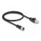 Delock M12 4-pin D-coded naaras - RJ45 0,5 m