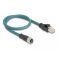 Delock M12 8-pin A-coded naaras - RJ45 0,5 m