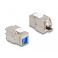 Delock Keystone moduli RJ45 -liitin - LSA Cat.6A työkaluvapaa sinisellä pölysuojalla