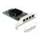 Delock PCI Express x4 - Gigabit 4 x RJ45 Broadcom verkkokortti