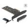 Delock PCIE x4 - 1 x NVMe M.2 SSD lisäkortti jäähdytyssiilillä sekä RGB Led valaistuksella
