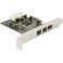 Delock FireWire B 2-port + A 1-port PCIe lisäkortti