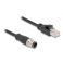 Delock M12 4-pin D-coded uros - RJ45 uros PVC 2m