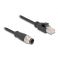 Delock M12 8-pin A-coded uros - RJ45 uros PVC 2m