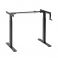Käsin säädettävä istuma-seisomapöytärunko, 2-osaiset teleskooppijalat, musta