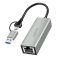 Logilink USB 3.2 Gen 1, USB-C ja USB-A - Gigabit RJ45 ethernet adapteri